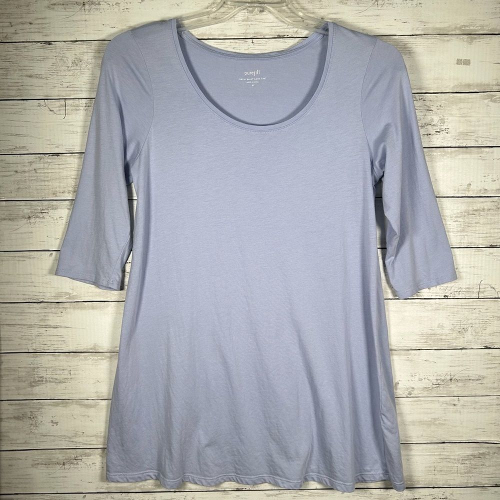 J. Jill Pure Jill Ballet Sleeve Tunic Top Cotton/ Modal Lilac Sz M